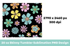 Groovy Flowers Pattern 20 oz Tumbler Sublimation PNG Product Image 4