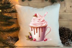 Pink Christmas Coffee Sublimation Clipart, Christmas PNG Product Image 4