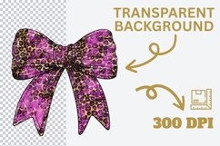 Leopard Glitter Bow Clipart Bundle | 8 Bow PNGs | Sparkle Product Image 4