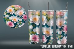 3D Tumbler wrap| Flowers Tumbler Sublimation 20 oz Product Image 4