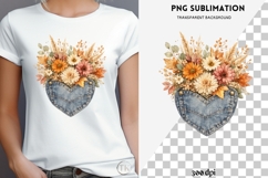 Autumn denim pocket png design for T-shirts Product Image 4