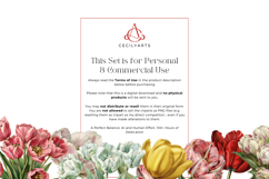 Retro Vintage Tulips Cliparts Bundle Product Image 4