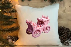 Pink Christmas Crochet Clipart, Christmas PNG Product Image 4