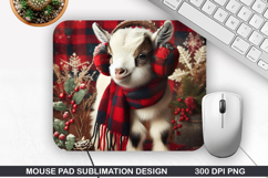 Goat Mouse Pad Sublimation, Christmas Mouse Pad PNG Product Image 1