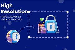 Data Security System 3D Illustration Pack Product Image 4