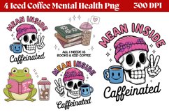 Iced Coffee Mental Health Sublimation PNG Product Image 1
