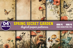 Spring Secret Garden Digital Paper PNG Product Image 1