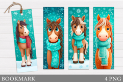 Christmas Horse Bookmark. Christmas Bookmark Sublimation Product Image 1