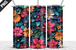 3D Flowers Tumbler Wrap | Sublimation Design | Tumble PNG Product Image 5