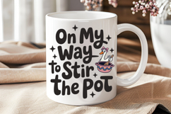 On My Way To Stir The Pot PNG, Funny Goose Clipart Product Image 7