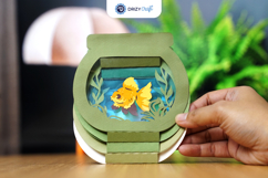 Fish in A Bowl Pop Up Card - 3D SVG Product Image 4