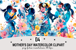 Whimsical Mother's Day Clipart png Watercolor png Product Image 1