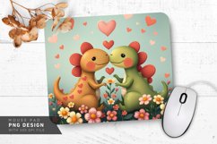Dinosaur Love Scene Mouse Pad PNG Design Product Image 1