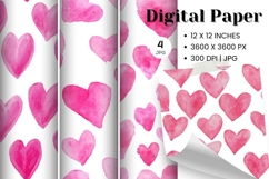 Heart Pattern Valentines Background Wallpaper Digital Paper Product Image 1