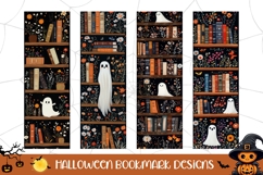 Halloween Ghost Bookmarks, Floral Bookmark Printable Product Image 1
