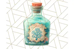 Coral and Aqua Summer Clipart PNG Pastel Tropical Icons Product Image 4