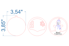 Christmas Ornament Snowman SVG laser cut file for Glowforge Product Image 4