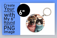 Creative Round Design for Keychains , Dog and cat Product Image 1