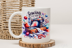 Sewing Is My Therapy PNG Vintage Sewing Machine Sublimation Product Image 3