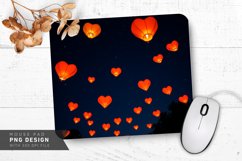 Floating Heart Lanterns Mouse Pad PNG Design Product Image 1