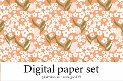 Pattern Clipart with Flowers Digital Paper Product Image 5