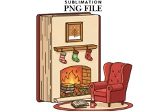 Bookish Christmas png design for T-shirts Product Image 1