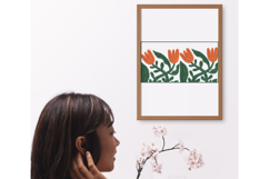 Folk Tulip Border Floral Embroidery Design Product Image 4