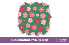 Retro Flowers Background Png Floral Paper Sublimation Splash Product Image 1