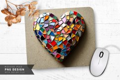 Mosaic Heart Design Mouse Pad PNG Design Product Image 1