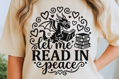 Let Me Read In Peace Svg, Book Lover Svg, Book Dragon Svg. Product Image 5