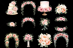 Romantic Peony Wedding Clipart Bundle, Peony Flowers PNG Product Image 4