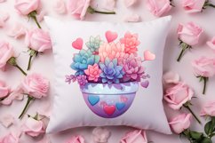 Pink Valentine Succulent Pot Clipart Product Image 4