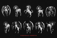 10 Bundle Dark Art Dark Sheep Baphomet Demon Skull Devil Product Image 6