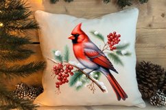 Christmas Cardinal Watercolor Clipart, Christmas Cardinal Product Image 4