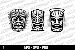 Tiki tribal wooden mask set and Tiki mug. Hawaiian tradition Product Image 4
