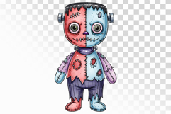 Frankenstein Monster Stitched Doll Halloween Voodoo PNG Cute Product Image 1