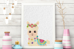 Colorful Llama Clipart: Decorated Alpaca Stickers Bundle Product Image 4