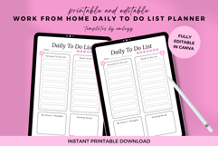 Minimalist Pink Work From Home Daily Planner Template Canva Product Image 1