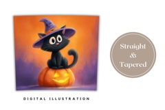 Kids Halloween Tumbler, Halloween Black Cat Tumbler Wrap Product Image 4