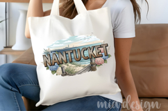 Nantucket Island PNG, Vintage Lighthouse Sailing Sublimation Product Image 4