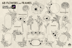 Summer Flower Garden Procreate stamps Product Image 4