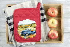 Blue Farm Truck Illustration, Farmhouse Sublimation Design Product Image 4