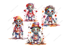 Halloween Zombie Clipart, Funny Halloween Clipart Product Image 3