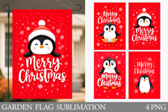 Christmas Penguin Garden Flag. Christmas Garden Flag Design Product Image 1