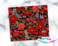 3D Christmas 20 oz Skinny Tumbler Wrap Product Image 2