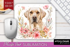 Floral Dog Mouse Pad Sublimation - Flowers Mousepad PNG Product Image 1