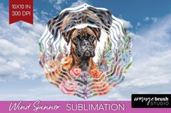 Floral Dog Wind Spinner Sublimation PNG - Flowers Round Product Image 1