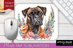 Floral Dog Mouse Pad Sublimation - Flowers Mousepad PNG Product Image 1