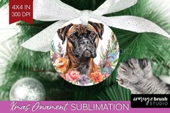 Floral Dog Ornament PNG - Flowers PNG Sublimation Product Image 1
