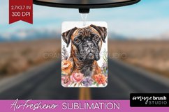 Floral Dog Air Freshener PNG - Flowers PNG Sublimation Product Image 1
